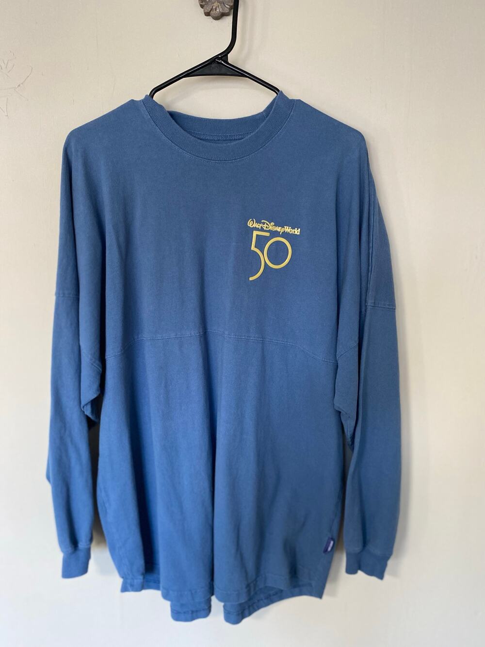 Walt Disney Spirit Jersey Shirt L Oversized 50th Anniversary Spellout Mickey